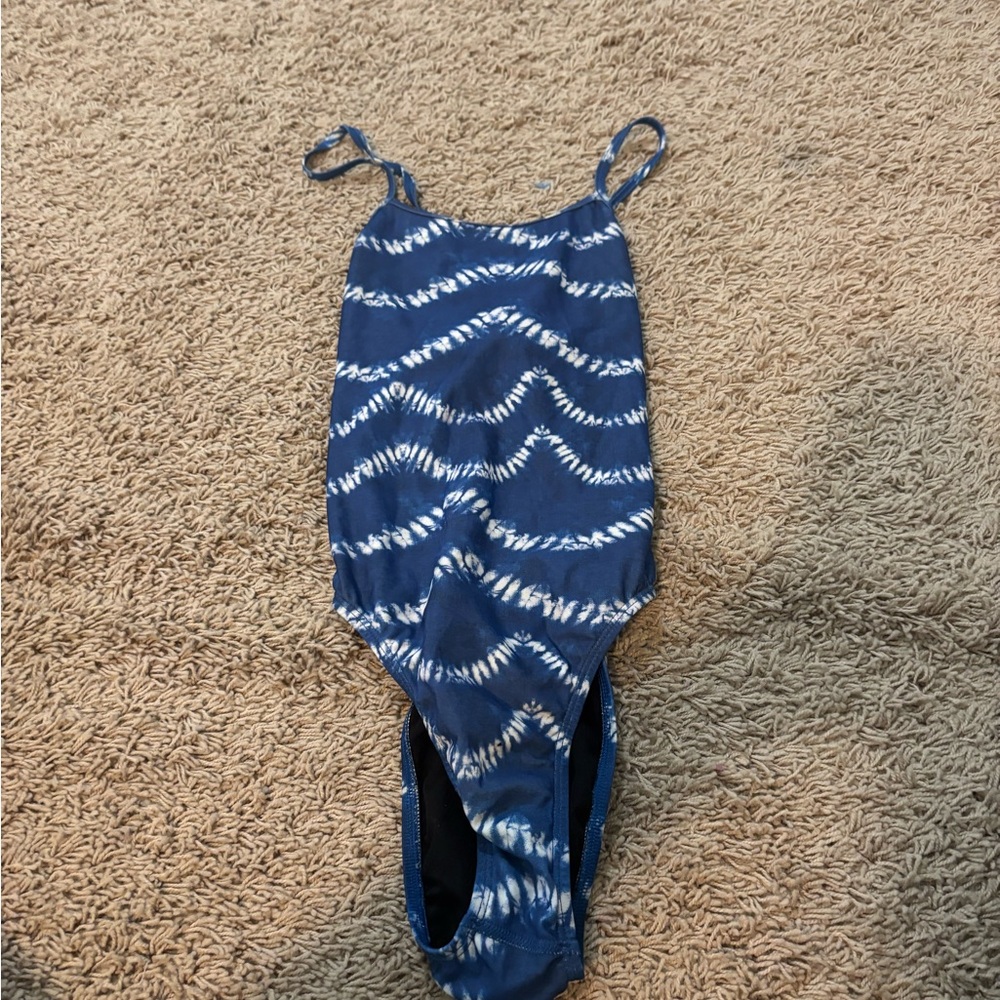 Jolyn Clothing Blue and White One Piece Swimsuit